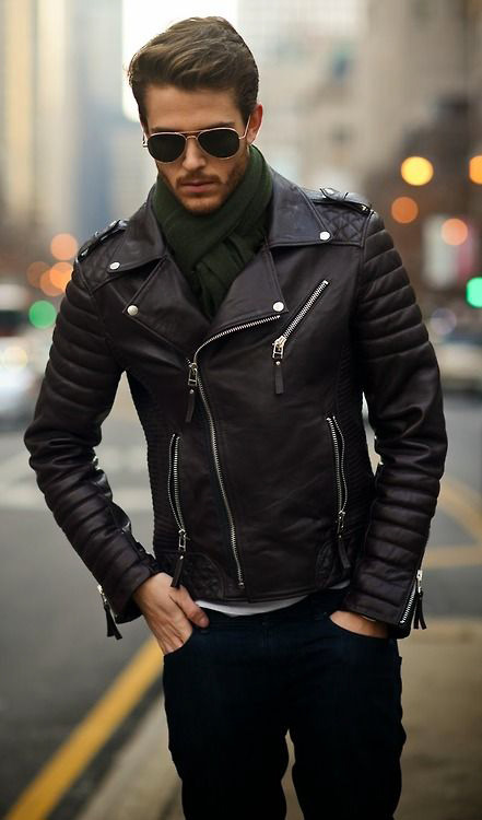 Men's Black Leather Jacket Style | Famous Outfits