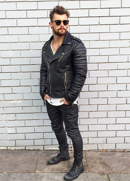 Men S Black Leather Jacket Style Famous Outfits